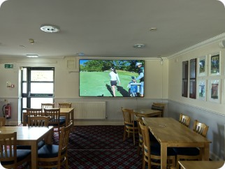Commercial install — clubhouse large-format display